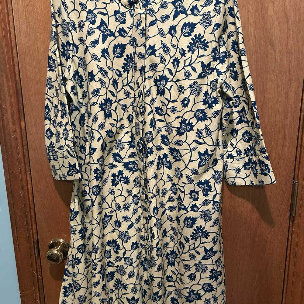 Zuri Small “Devine” Cotton Floral Print 3/4 Sleeve Dress